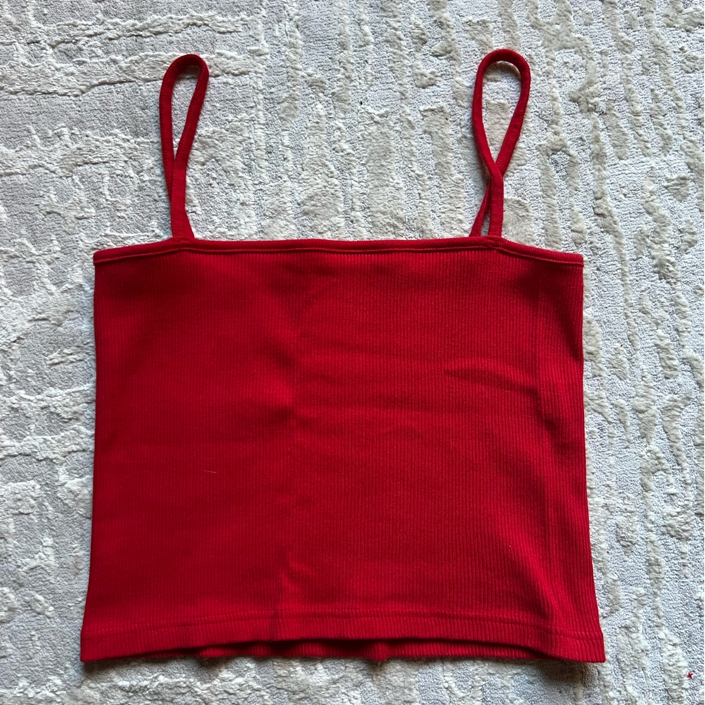 Brandy Melville Red Cropped Tank Top